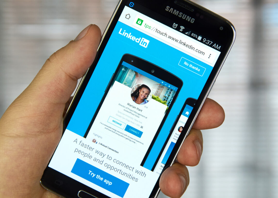 LinkedIn Profile on mobile